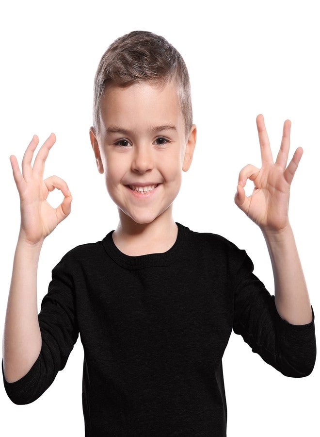 بريكس تيشيرتات بريكس للأولاد بأكمام طويلة - تيشيرتات قطنية ناعمة بدون علامة، بياقة دائرية، عبوة من 4 قطع. مقاسات من 2 إلى 20 (7-8 سنوات)، ألوان: أسود، أبيض، رمادي، بني داكن. - Image 2